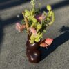 Fluid flower vase - burgundy