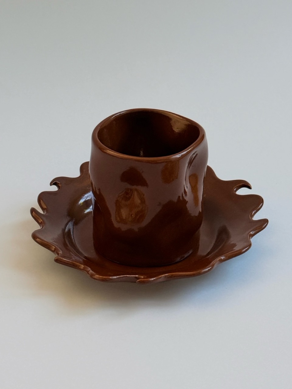 IMG_4068 2 Duży Ols sun "Coast" plate & cup set - chocolate